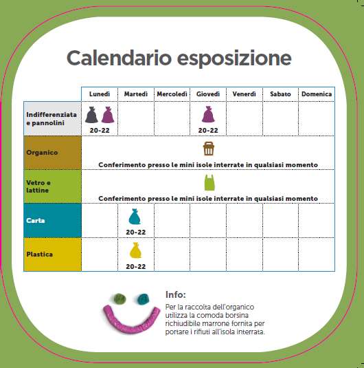 calendario esposizione sacchi