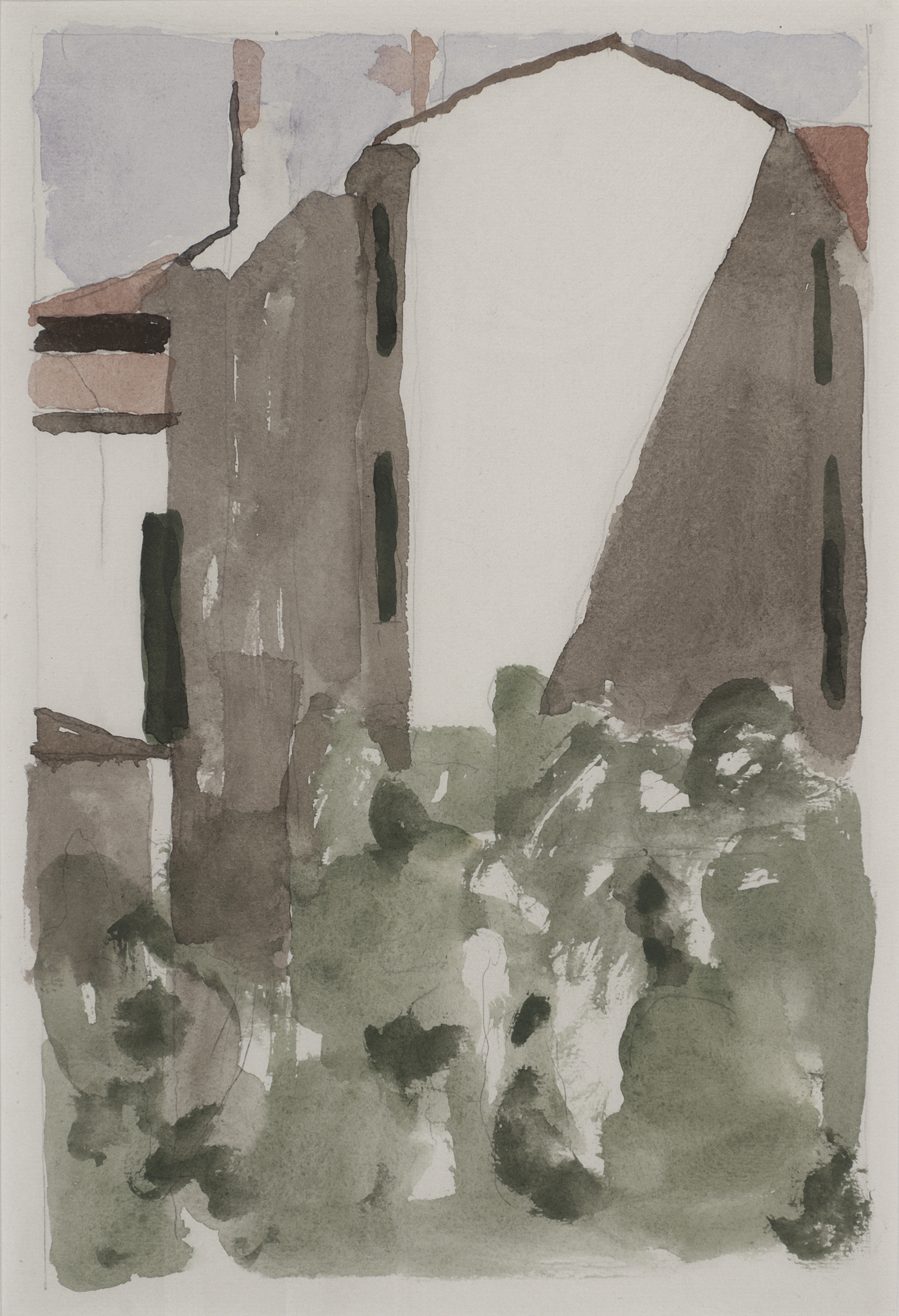 Cortile di via Fondazza, 1956, acquerello su carta, 31 x 21 cm, Istituzione Bologna Musei, Museo Morandi