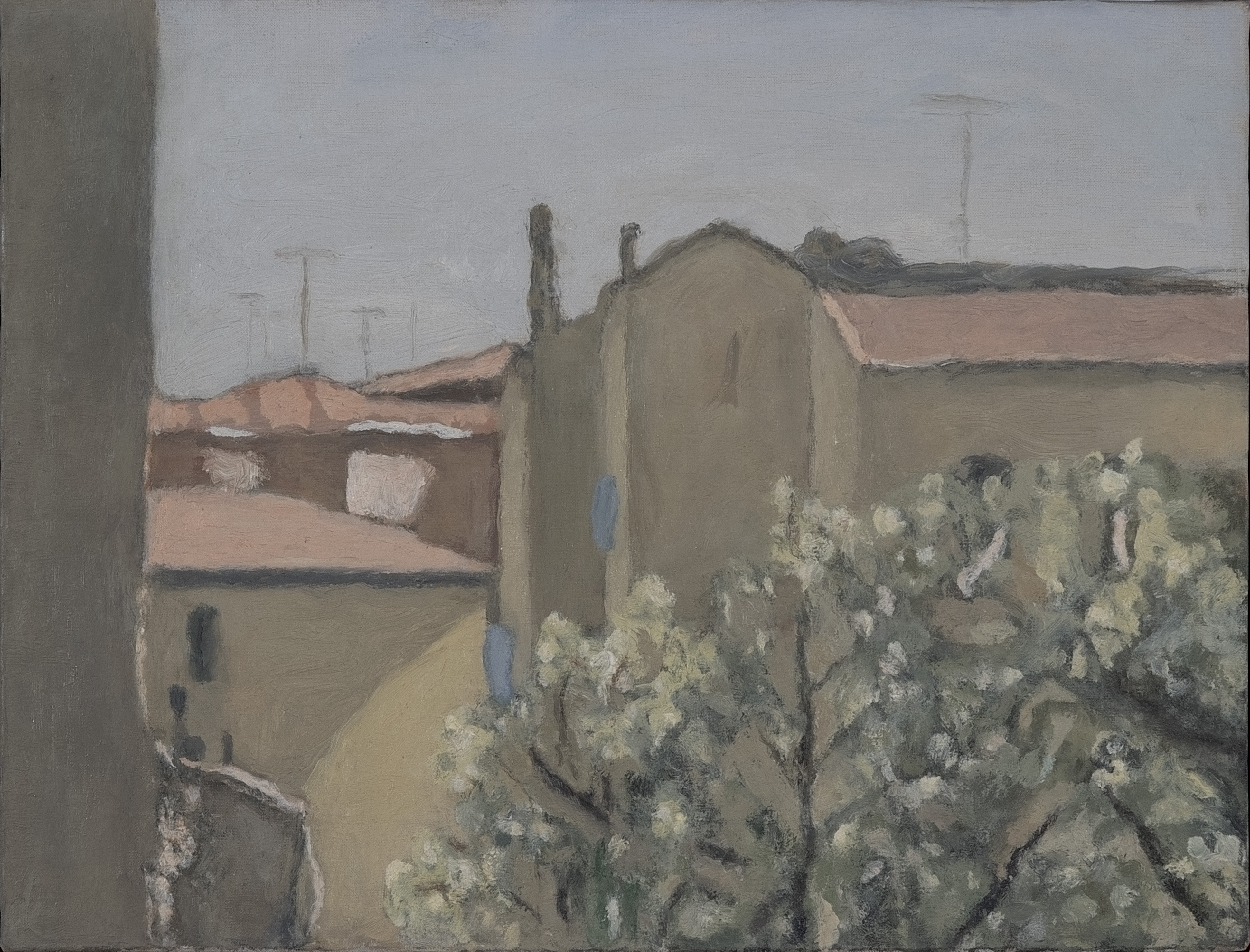 Cortile di via Fondazza, 1958, olio su tela, 30,6 x 40,5 cm, Istituzione Bologna Musei, Museo Morandi