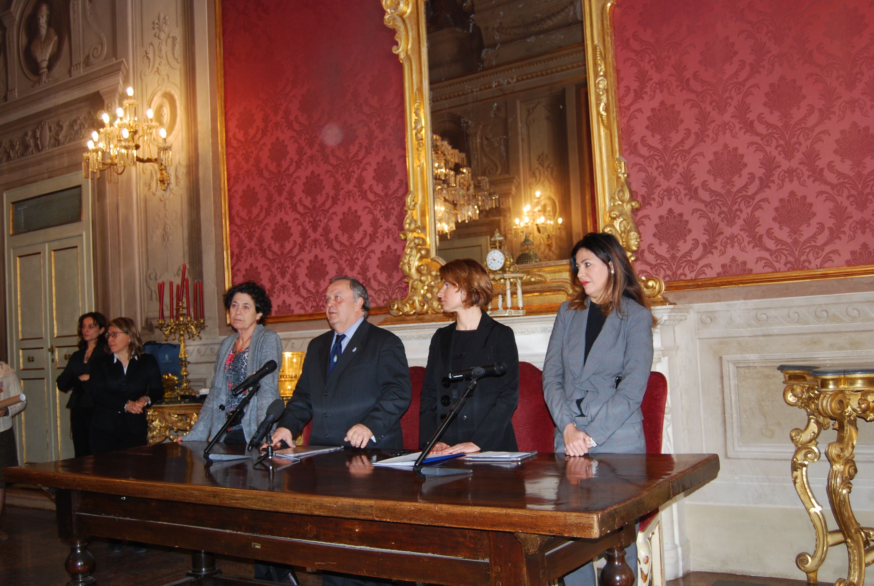 Sala Rossa, da sinistra Giannini, Segnan, Lemb i, Scarano