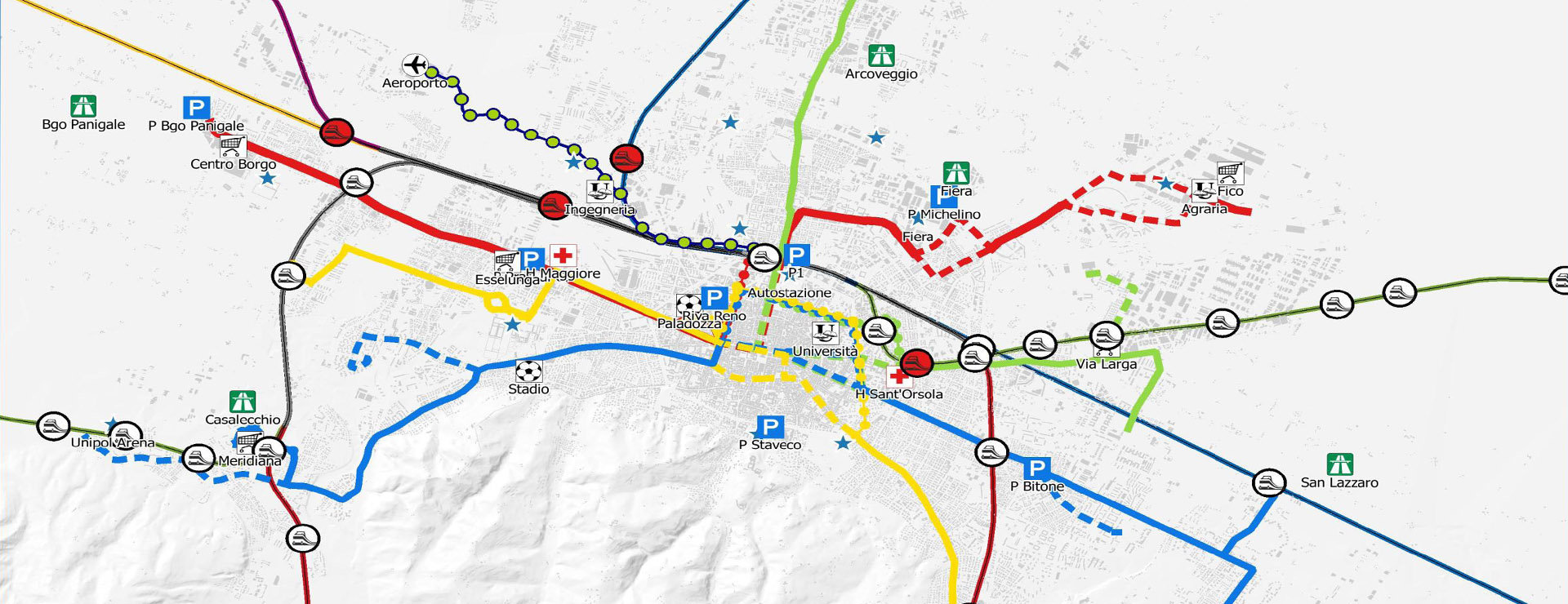 Mappa rete tranviaria