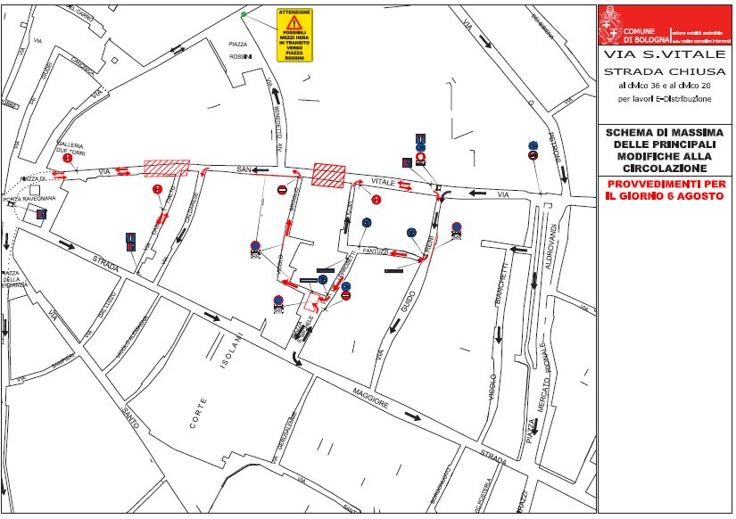 Schema circolazione seconda fase 6 agosto