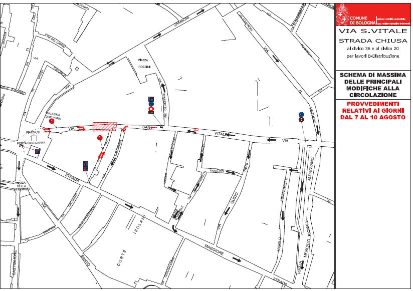 Schema circolazione terza fase 7-10 agosto