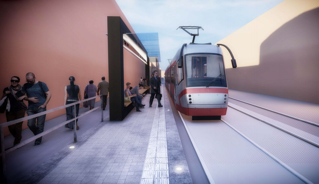 Rendering Linea Rossa Tram Bologna